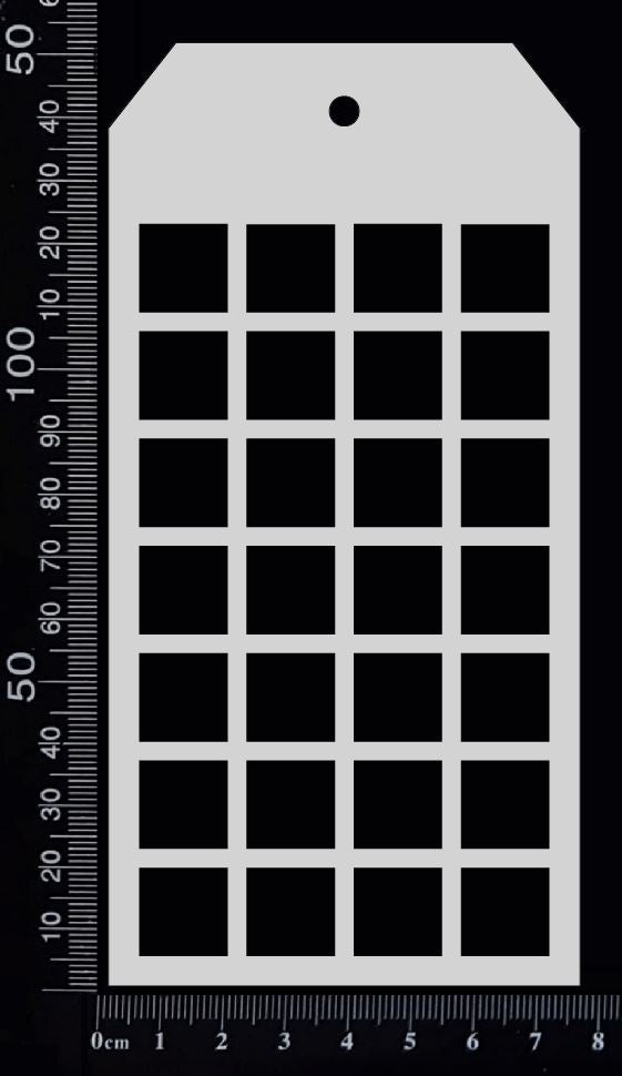 Tag Stencil - Squares - 75mm x 150mm