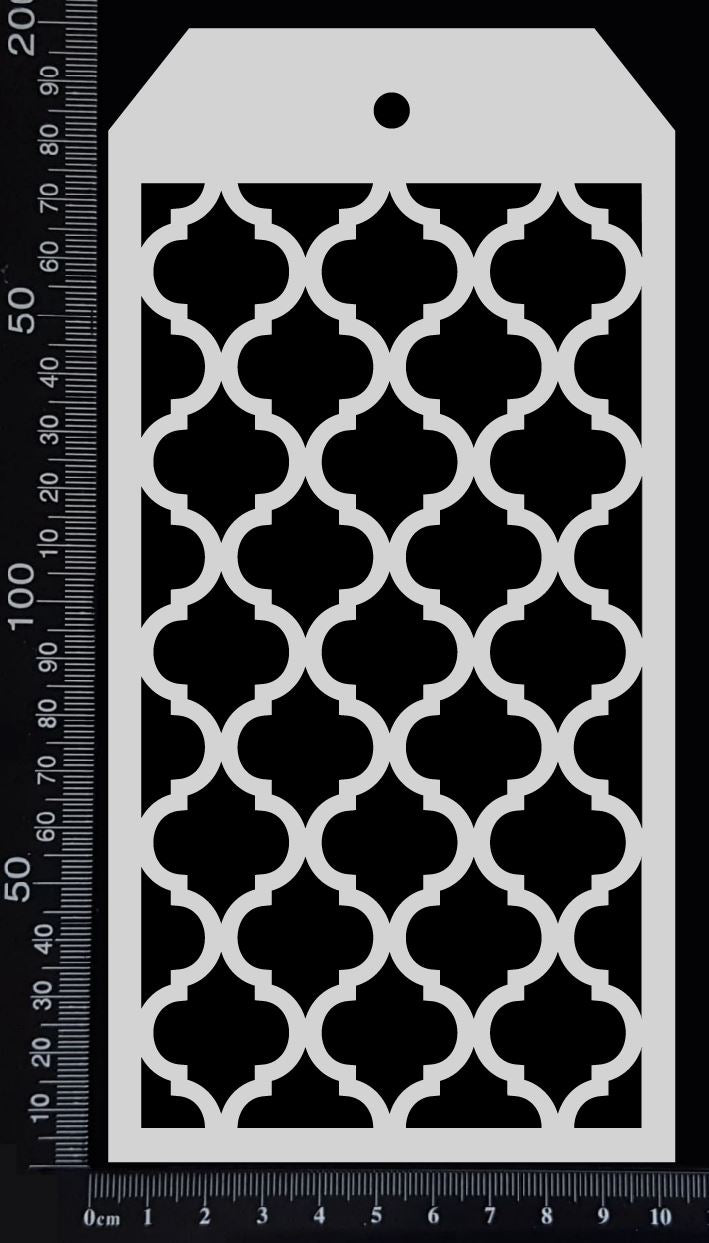 Tag Stencil - Moroccan Lattice - 100mm x 200mm