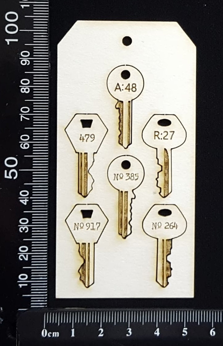 Tag of Elements - Laser Engraved Keys - White Chipboard