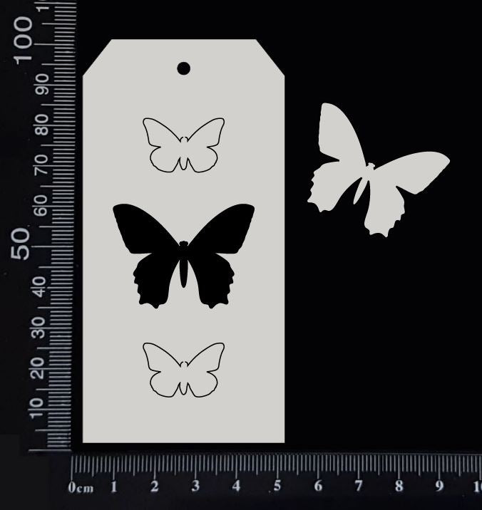 Tag of Elements - Butterflies - A - White Chipboard