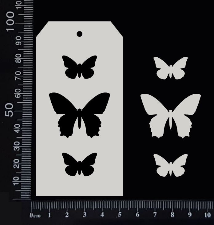 Tag of Elements - Butterflies - A - White Chipboard