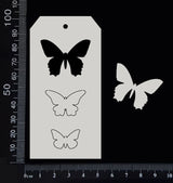 Tag of Elements - Butterflies - B - White Chipboard