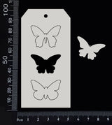 Tag of Elements - Butterflies - C - White Chipboard