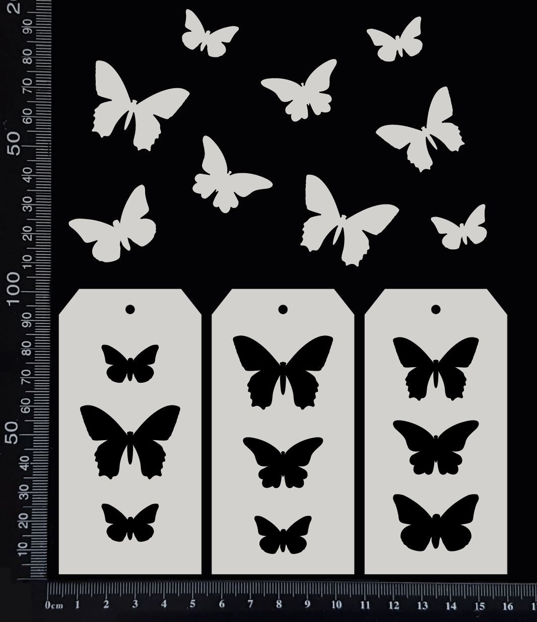 Tag of Elements - Butterflies - Set - White Chipboard