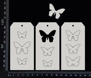 Tag of Elements - Butterflies - Set - White Chipboard