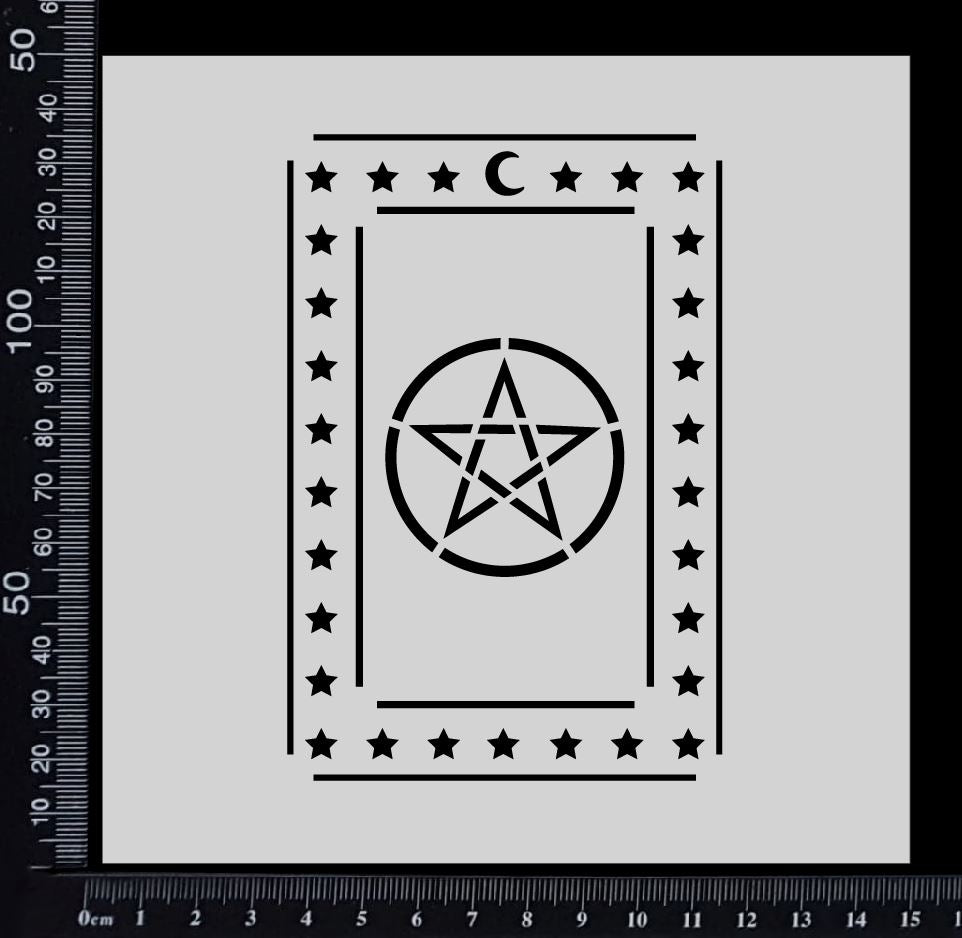Tarot Card - Pentagram - Stencil - 150mm x 150mm