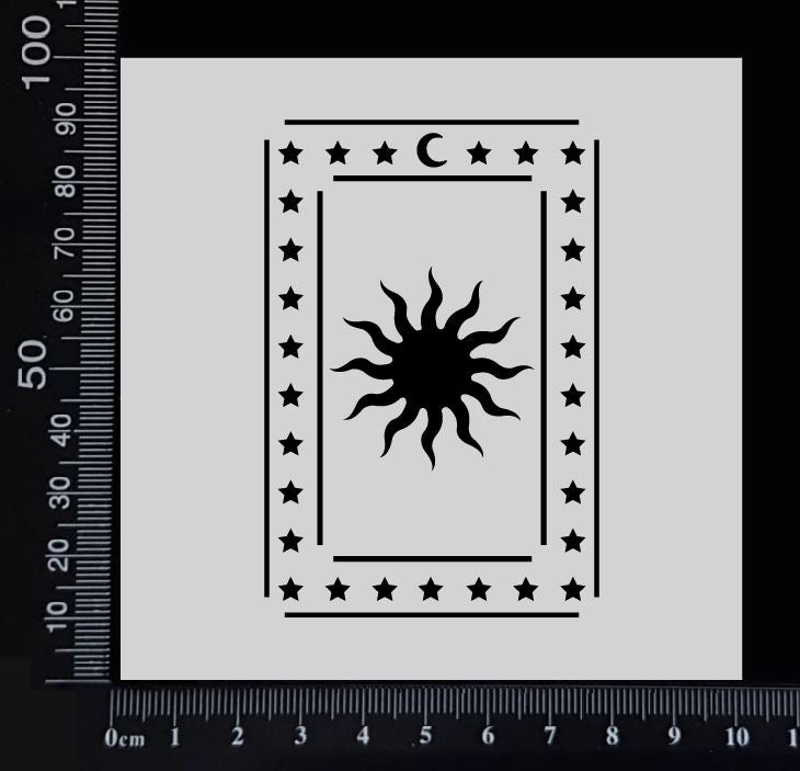 Tarot Card - Sun - Stencil - 100mm x 100mm