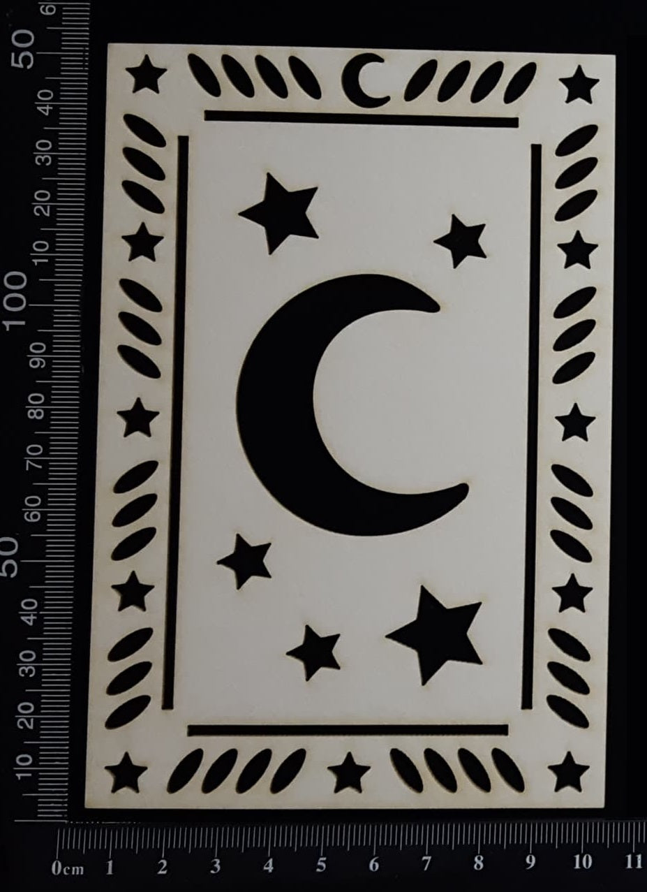 Tarot Card - Moon - B - Large - White Chipboard