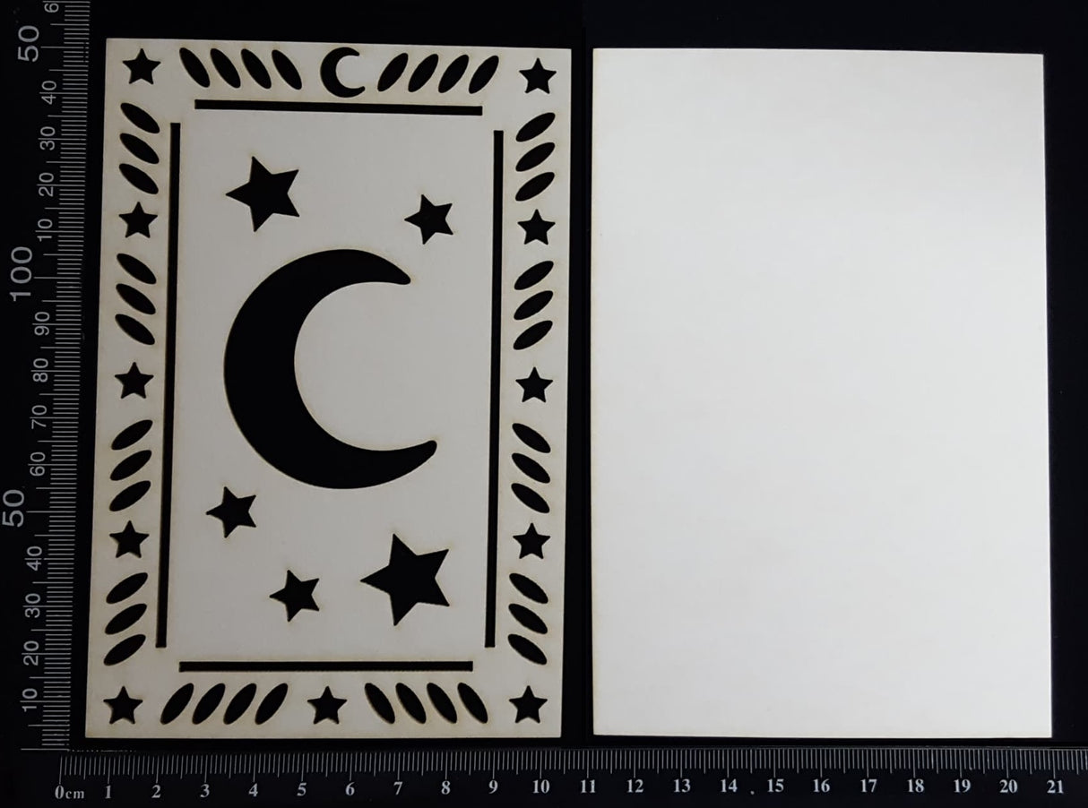 Tarot Card - Moon - B - Large - Layering Set - White Chipboard