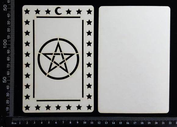 Tarot Card - Pentagram - A - Large - Layering Set - White Chipboard