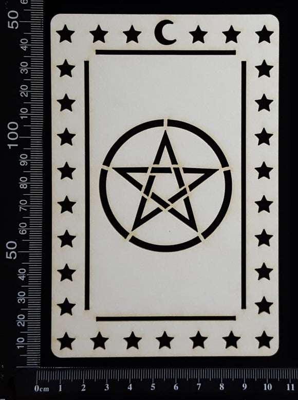 Tarot Card - Pentagram - A - Large - White Chipboard