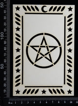 Tarot Card - Pentagram - B - Large - White Chipboard