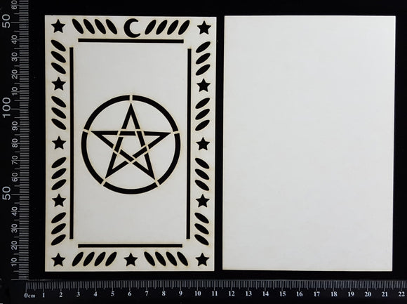 Tarot Card - Pentagram - B - Large - Layering Set - White Chipboard