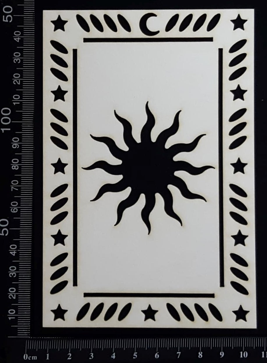 Tarot Card - Sun - B - Large - White Chipboard