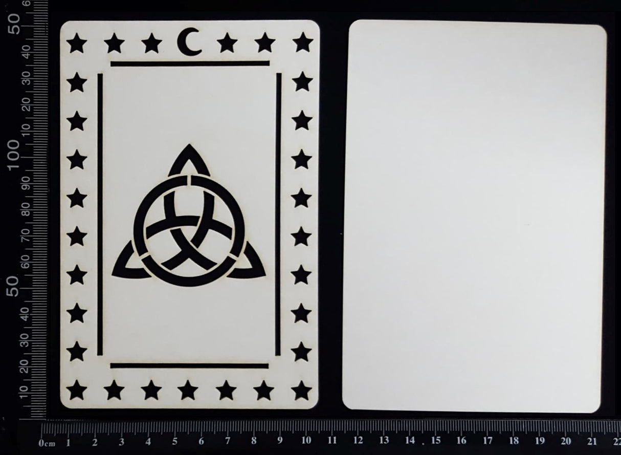 Tarot Card - Triquetra - A - Large - Layering Set - White Chipboard
