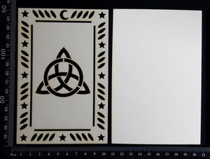 Tarot Card - Triquetra - B - Large - Layering Set - White Chipboard