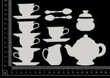Tea Set - Large - White Chipboard