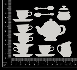Tea Set - Small - White Chipboard