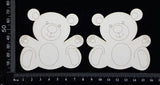 Teddy Bears - B - Small - White Chipboard