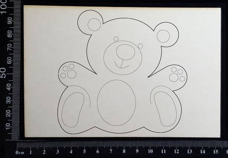 Teddy Bear - A - Large - White Chipboard