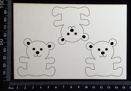Teddy Bears - C - White Chipboard