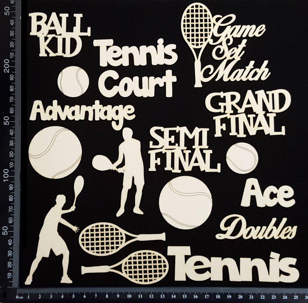 Tennis Elements Set - A - White Chipboard