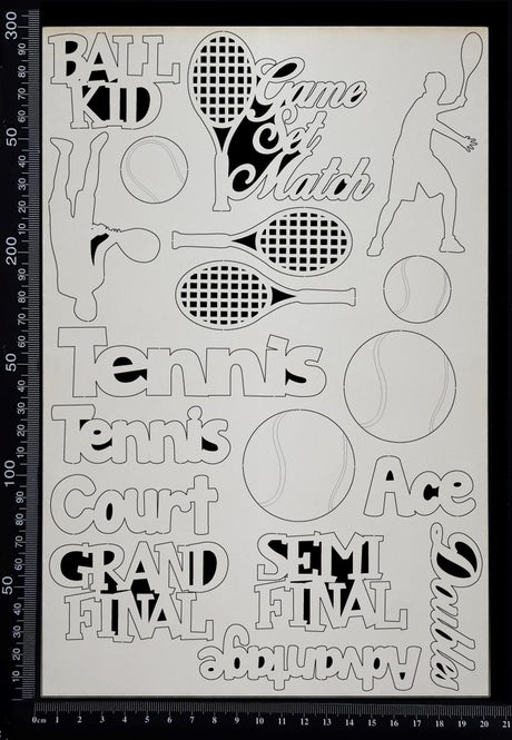 Tennis Elements Set - A - White Chipboard