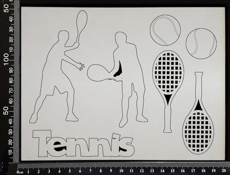 Tennis Elements Set - B - White Chipboard