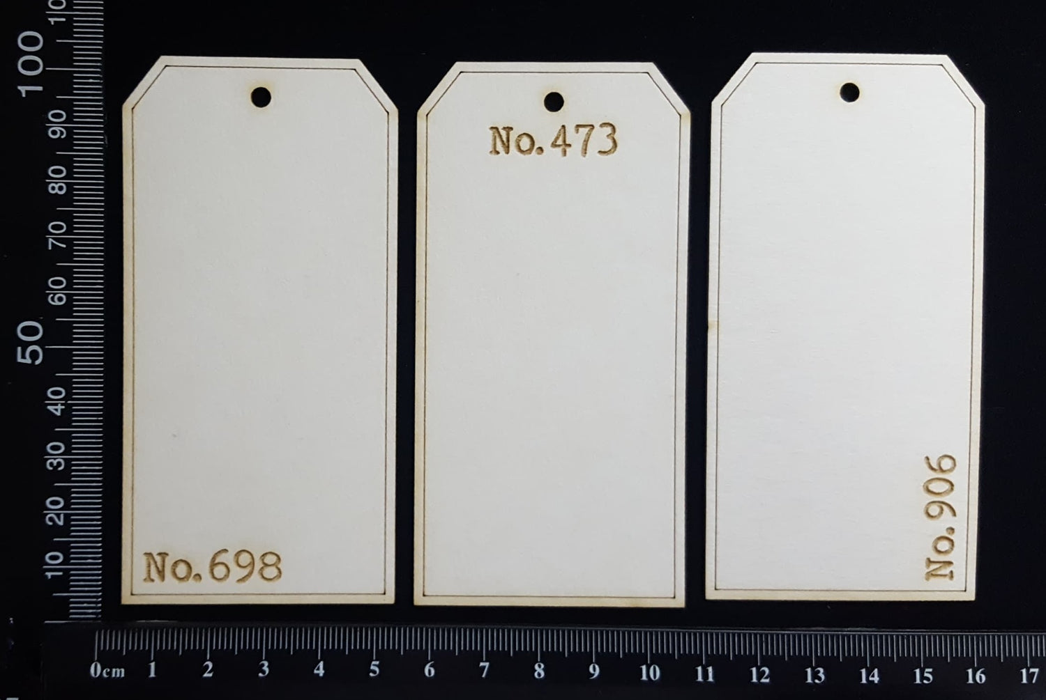 The Collector Tag Set - Small - Numbers - A - White Chipboard