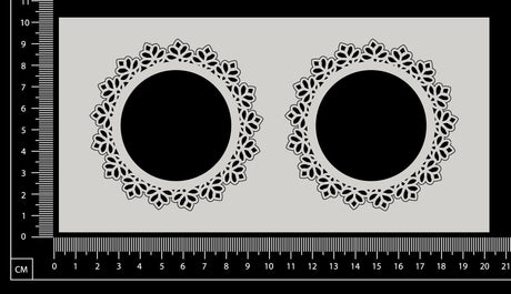 Tiffany Frame - Circle - Small - Set of 2 - White Chipboard