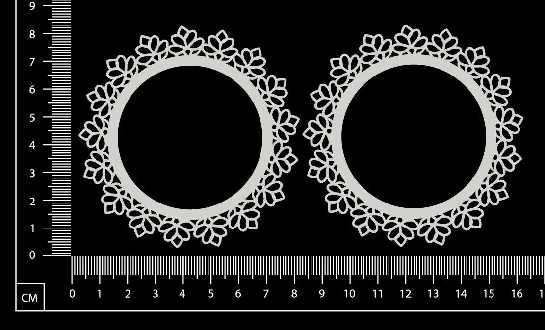Tiffany Frame - Circle - Small - Set of 2 - White Chipboard