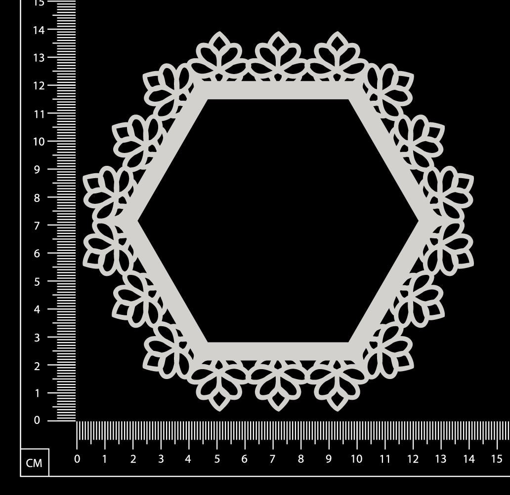 Tiffany Frame - Hexagon - White Chipboard