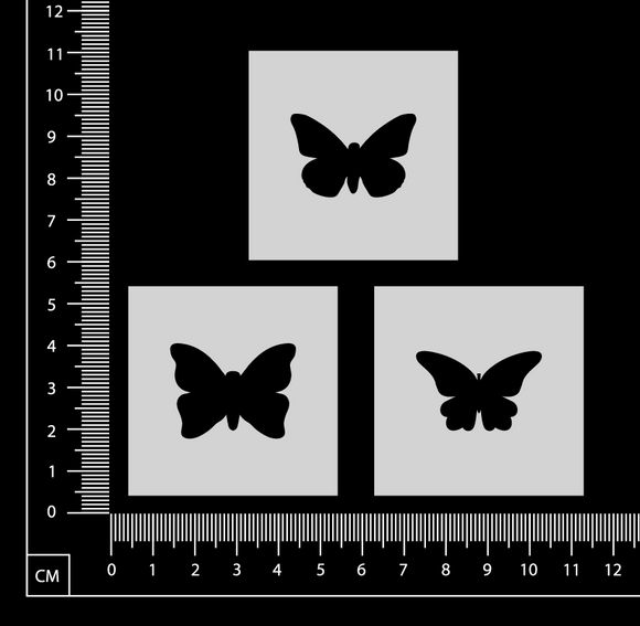 Tiny Stencil Set - Butterflies - D - 50mm x 50mm - Set of 3