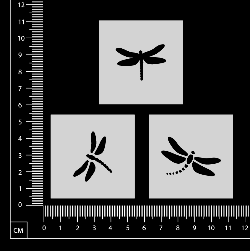 Tiny Stencil Set - Dragonflies - I - 50mm x 50mm - Set of 3
