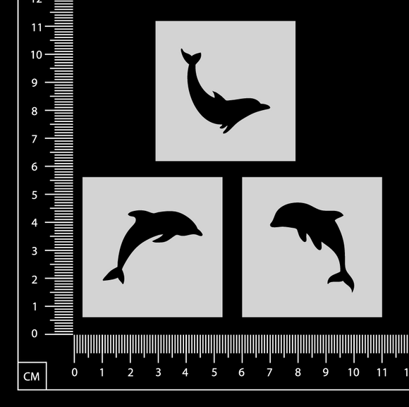 Tiny Stencil Set - Dolphins - N - 50mm x 50mm - Set of 3