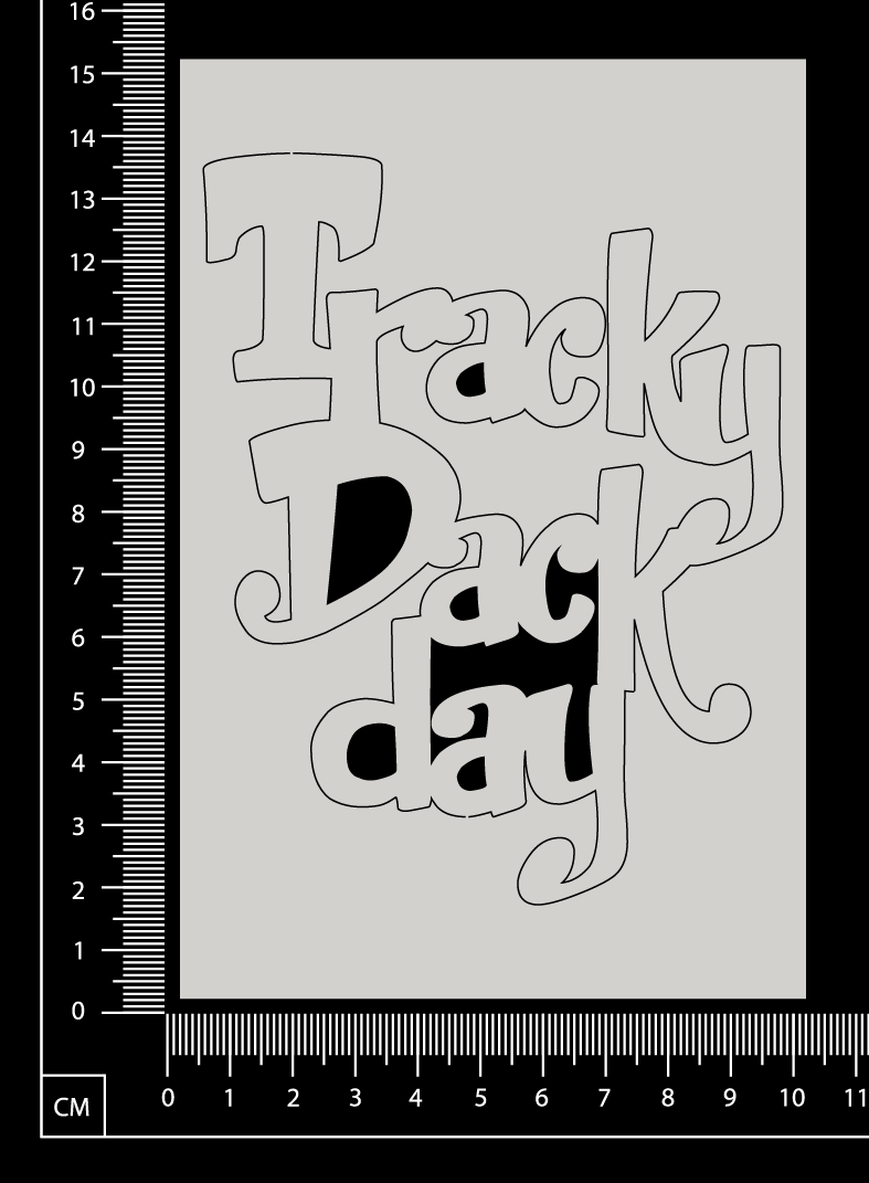 Tracky Dack Day - A - White Chipboard