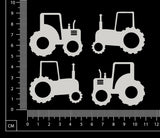Tractors - Small - White Chipboard