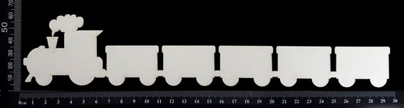 Train Border - A - Large - White Chipboard