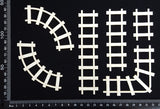 Train Tracks Set - B - Large - White Chipboard