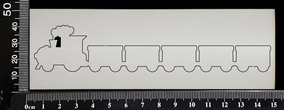 Train Border - B - Small - White Chipboard