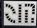 Train Tracks Set - B - Large - White Chipboard