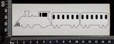 Train and Carriages - Small - White Chipboard