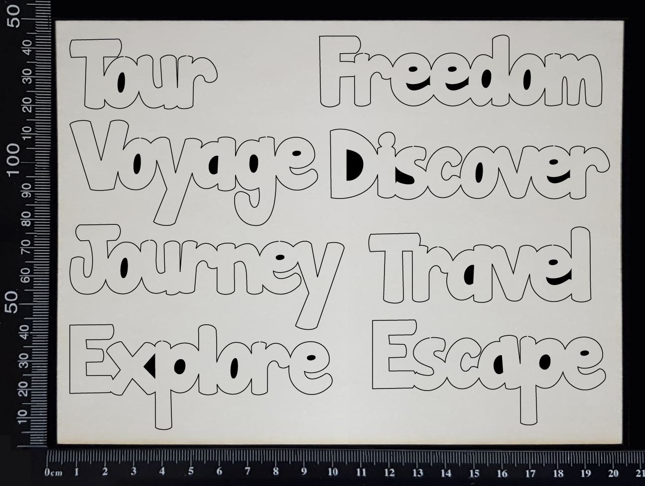 Travel Words Set - A - White Chipboard