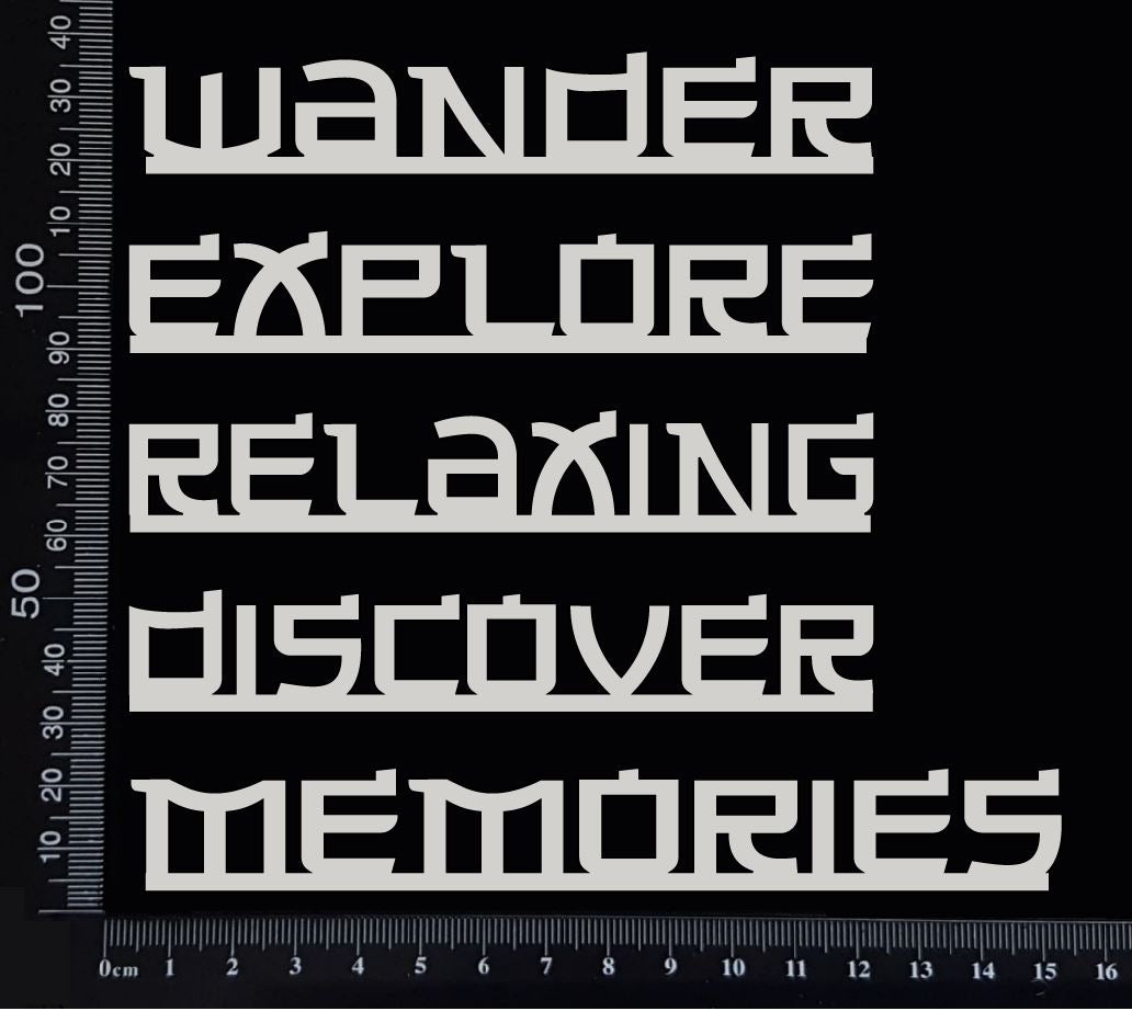 Travel Words Set - C - White Chipboard