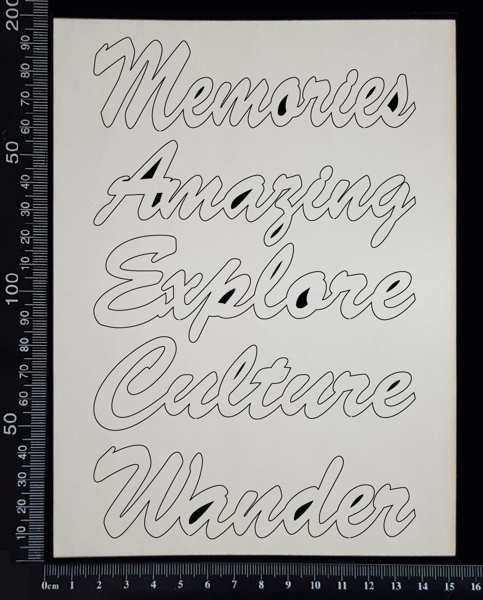 Travel Words Set - D - White Chipboard