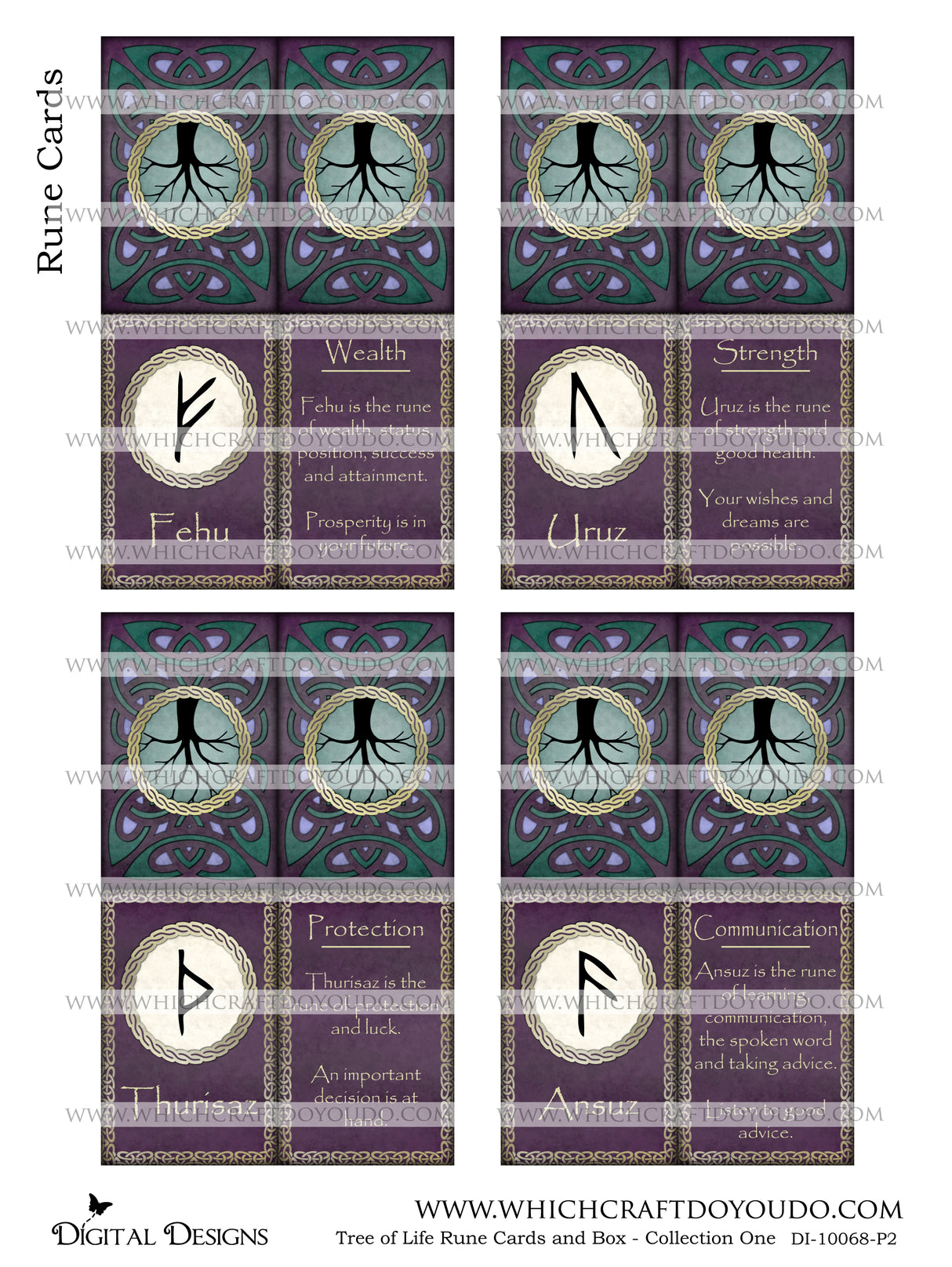 Tree of Life Rune Cards and Box - Collection One - DI-10068 - Digital ...
