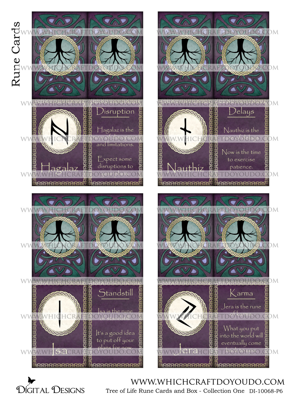 Tree of Life Rune Cards and Box - Collection One - DI-10068 - Digital Download