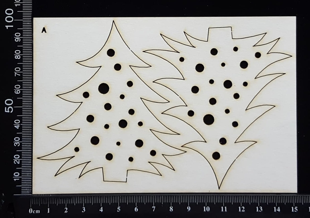 Trees Set - A - White Chipboard
