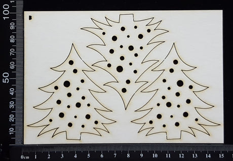 Trees Set - B - White Chipboard