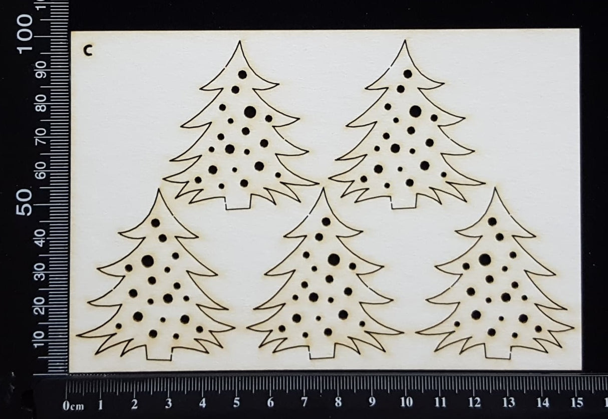 Trees Set - C - White Chipboard
